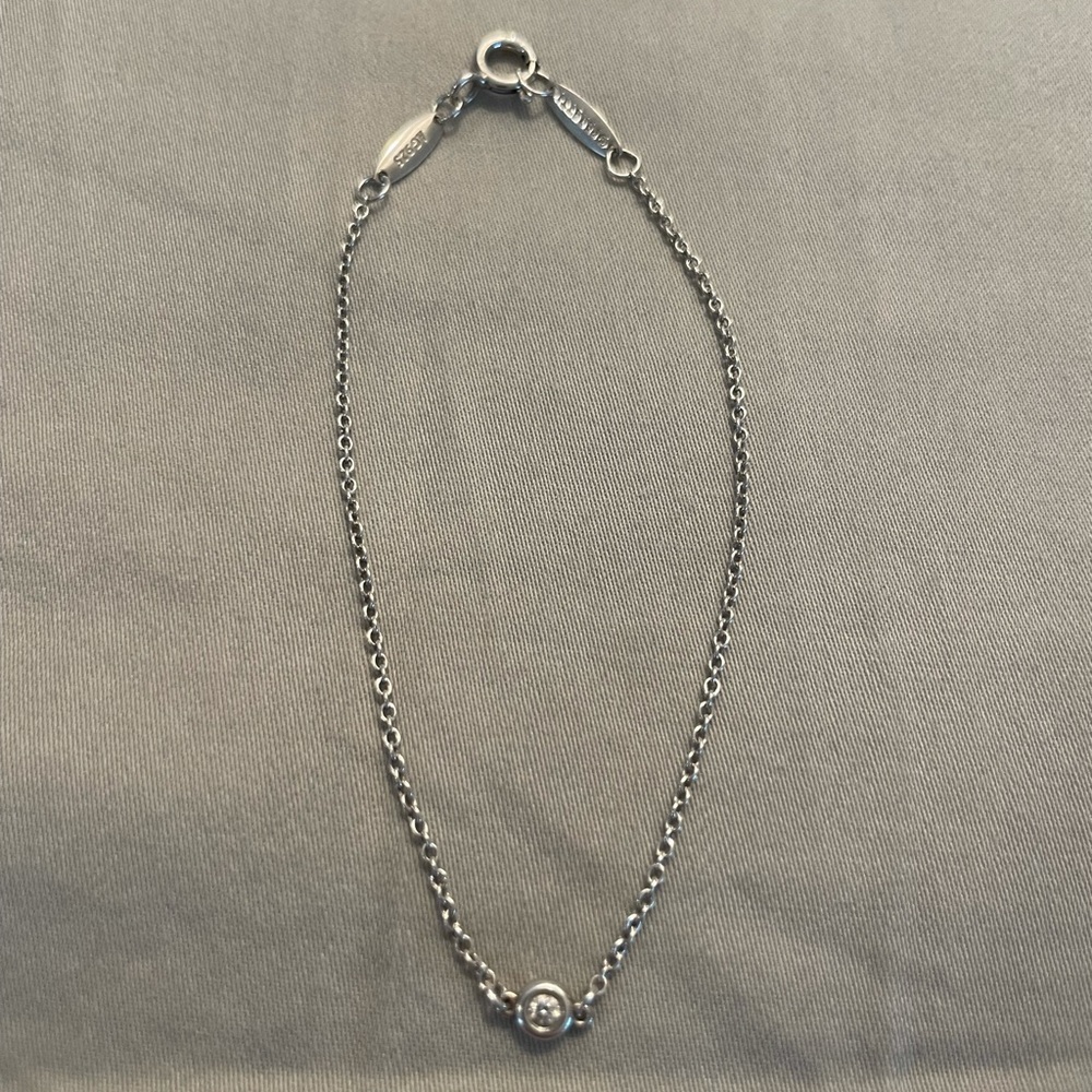 Authentic Tiffany & Co. Elsa Peretti diamonds by the yard 925 silver bracelet